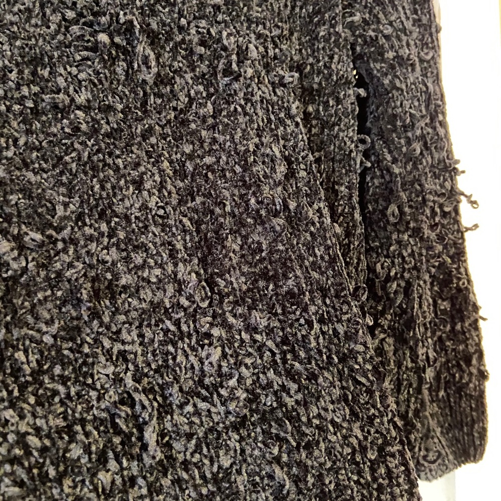Distressed cow neck / crop sweater